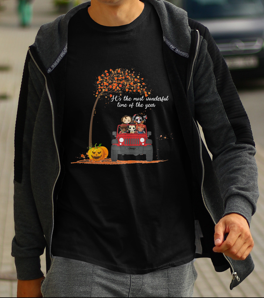It's The Most Wonderful Time Of The Year Halloween Jeep Characters T-Shirt