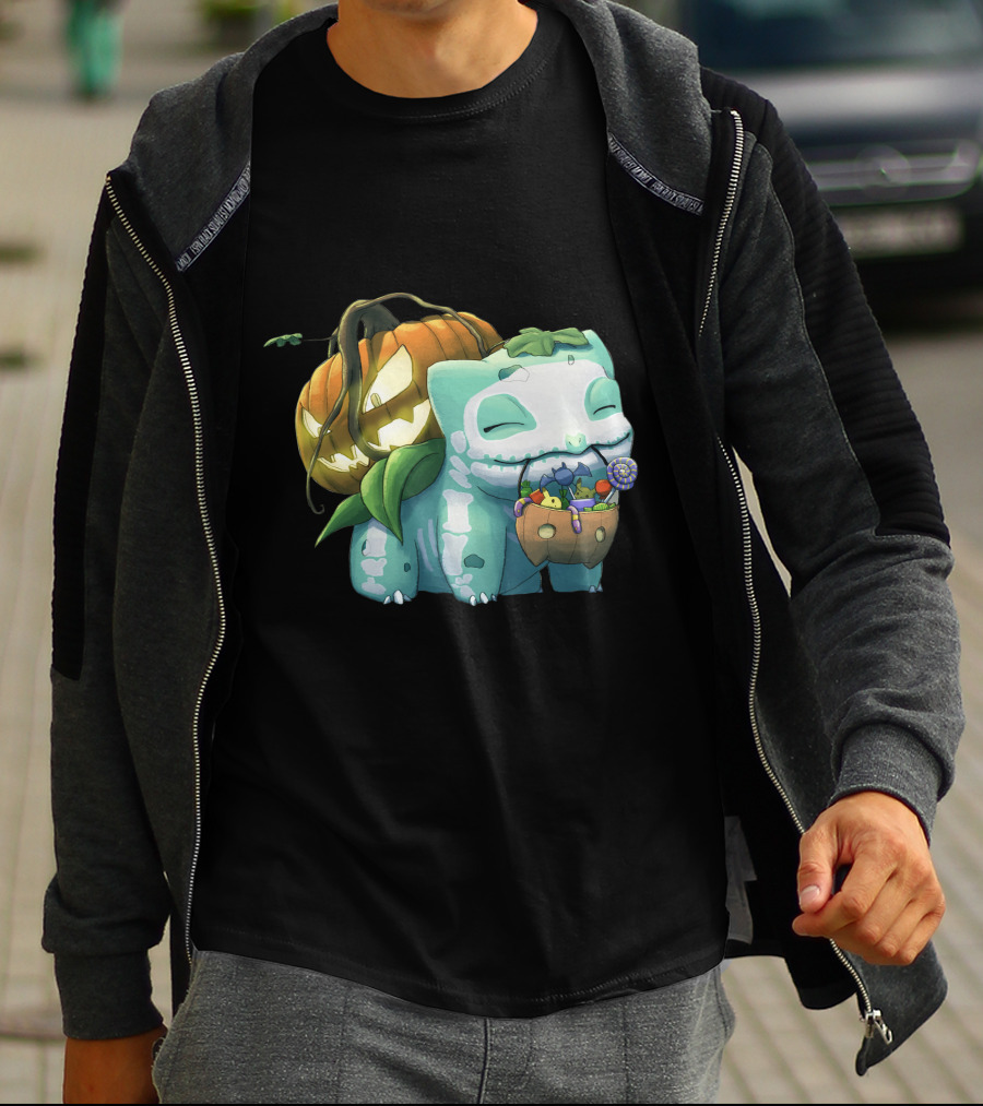 Halloween Pumpkin Bulbasaur Trick-or-Treat T-Shirt