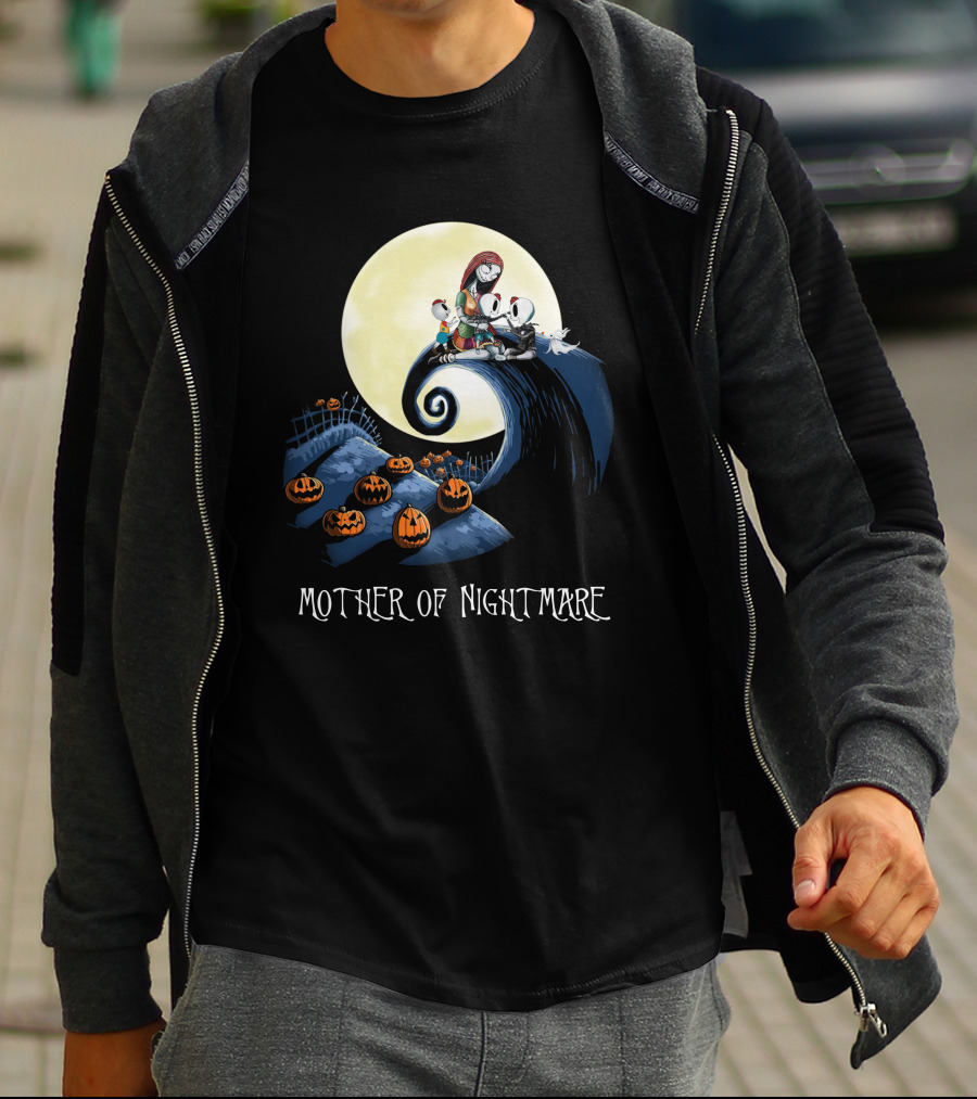Mother Of Nightmare Curled Hill Pumpkins Moon Scene T-Shirt