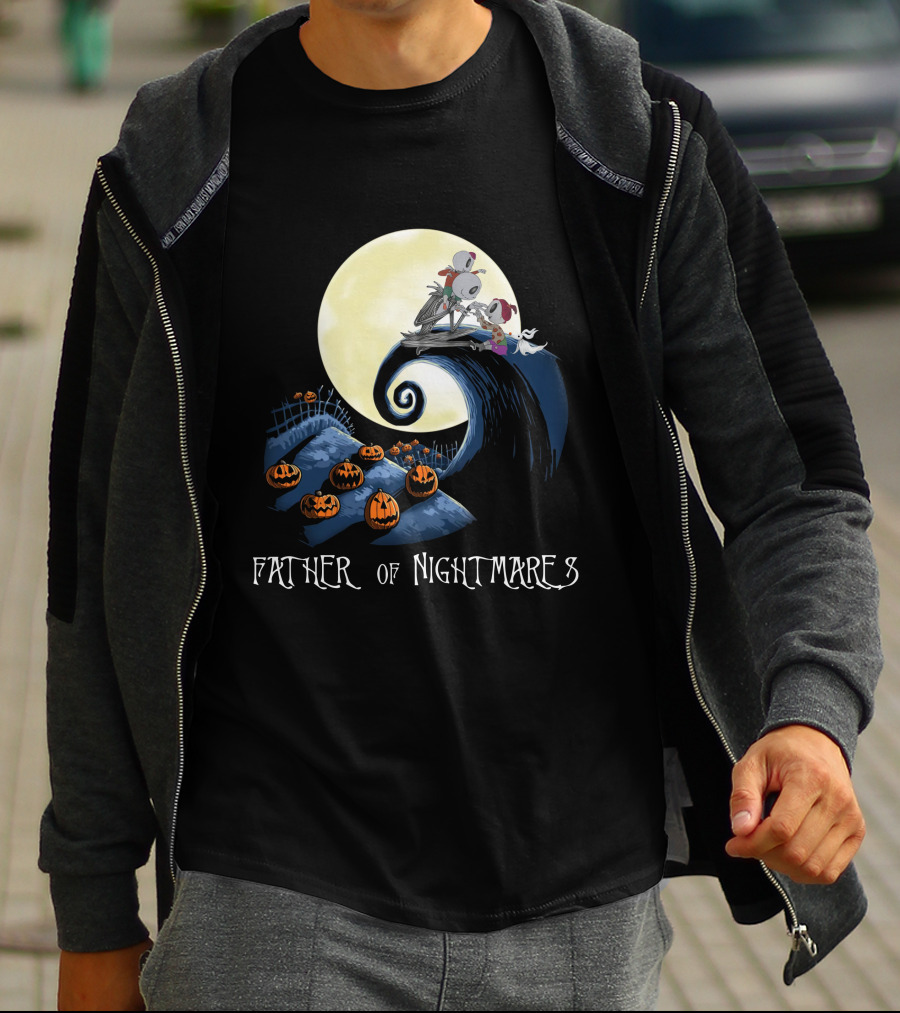 Father Of Nightmares Halloween Pumpkin Crescent Moon Scene T-Shirt