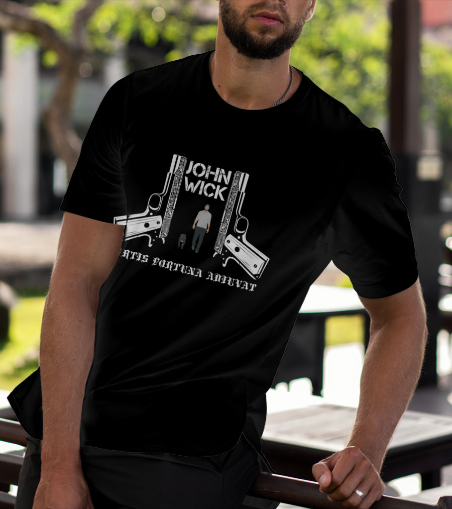 John Wick Fortis Fortuna Adiuvat Dual Pistols T-Shirt