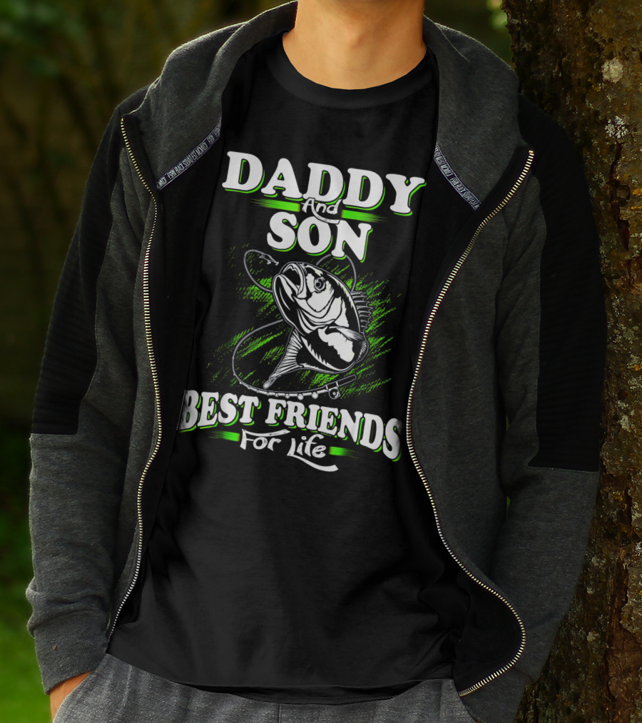 Daddy And Son Best Friends For Life Fishing Adventure T-Shirt