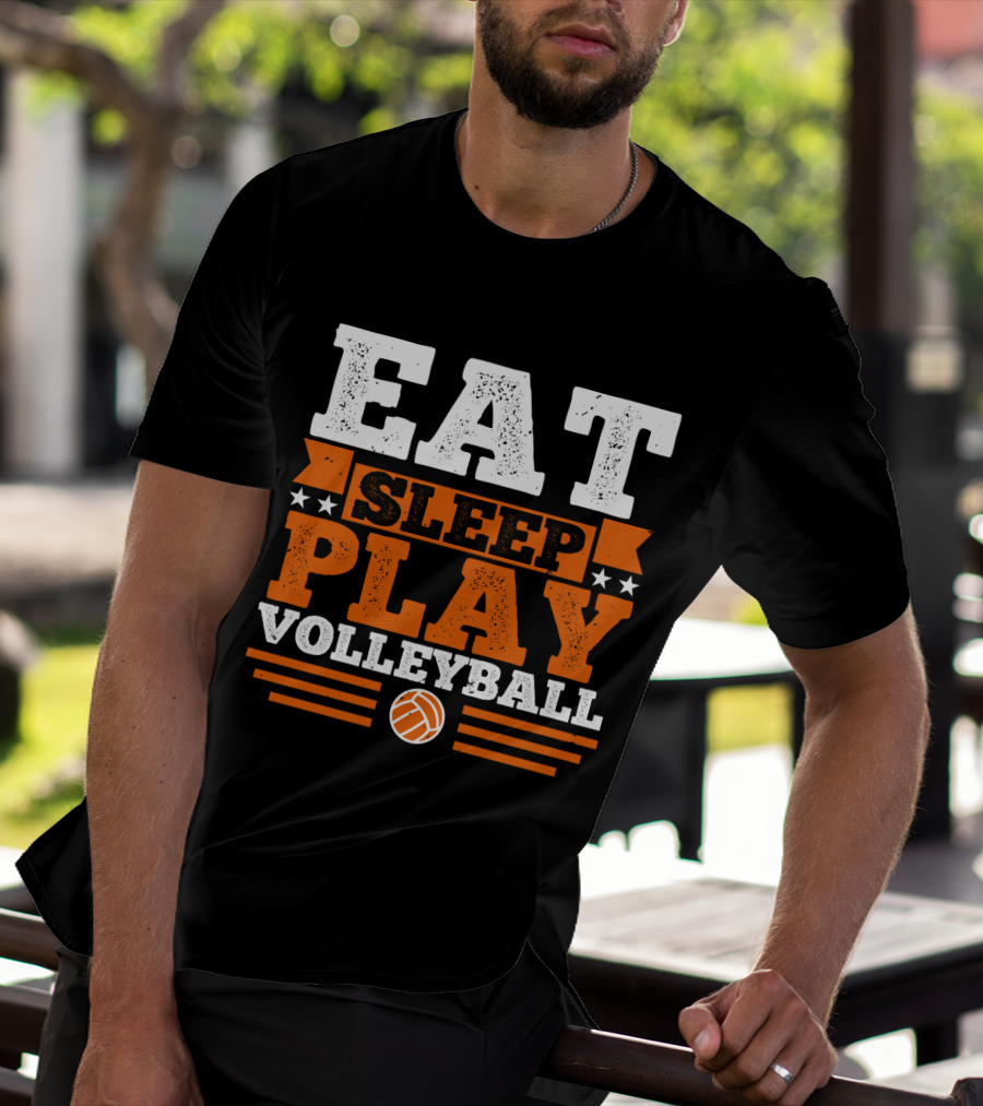 EAT SLEEP PLAY VOLLEYBALL Stars And Volleyball T-Shirt