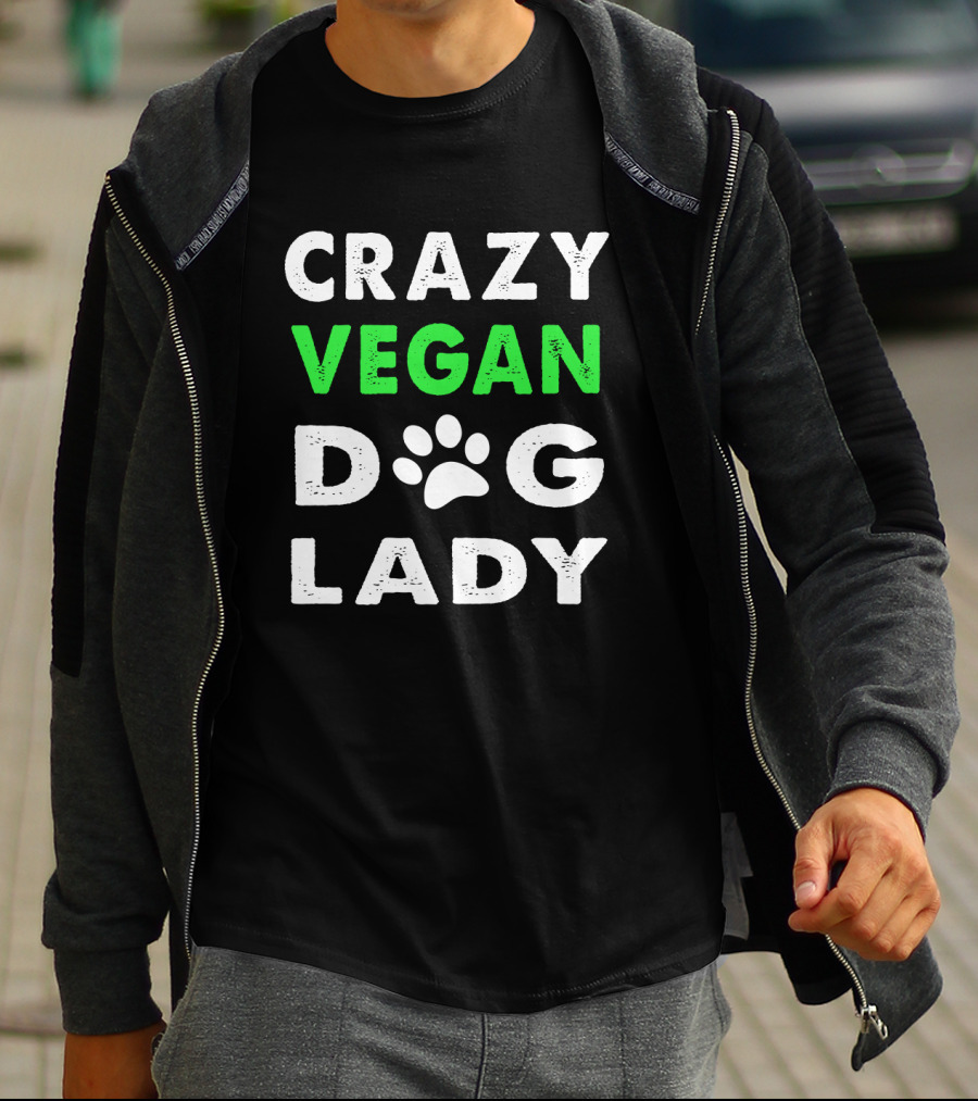 Crazy Vegan Dog Lady Paw Prints T-Shirt