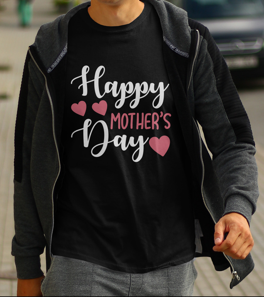 Happy Mother's Day With Heart Icons T-Shirt