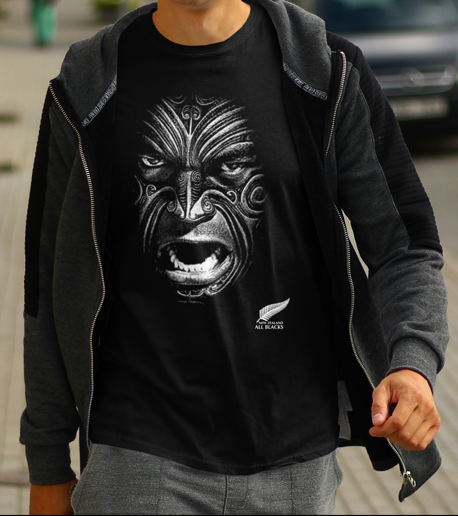 New Zealand All Blacks Maori Face Tattoo T-Shirt