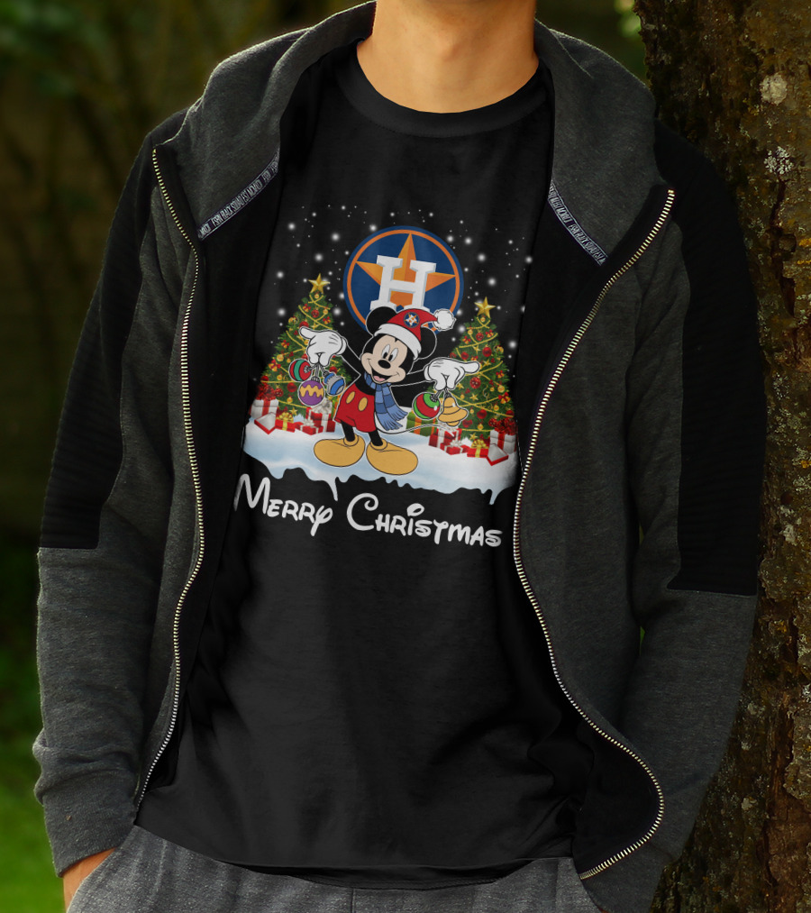 Mickey Merry Christmas Houston Astros T-Shirt