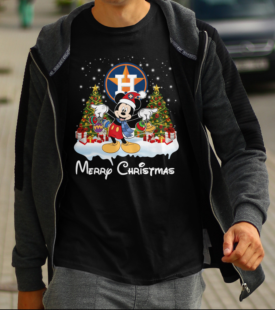 Mickey Merry Christmas Houston Astros T-Shirt