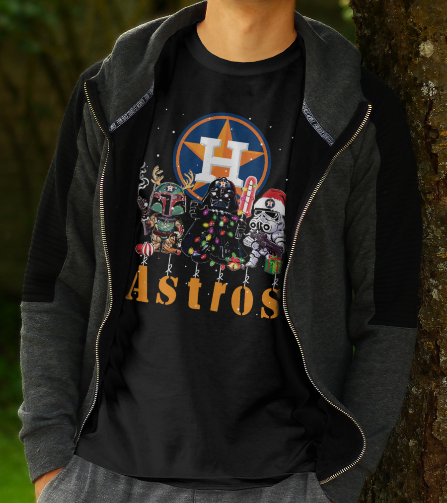 Houston Astros Star Wars Christmas Characters T-Shirt