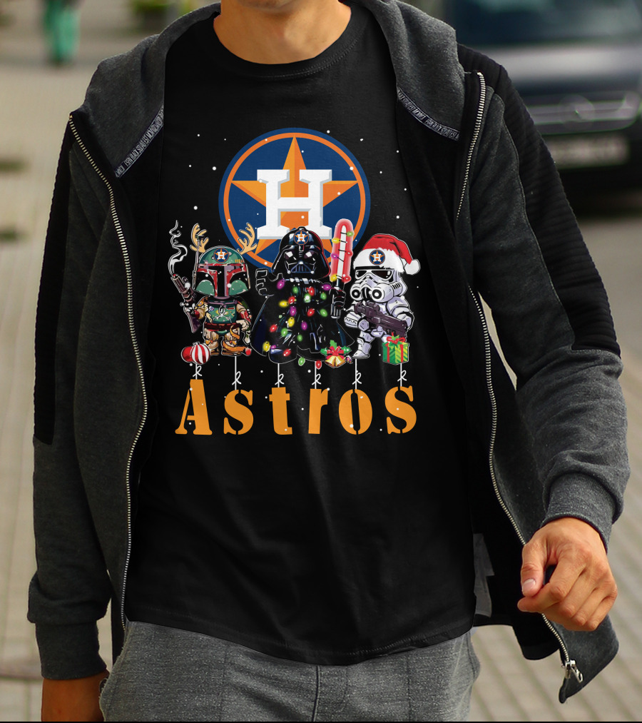 Houston Astros Star Wars Christmas Characters T-Shirt