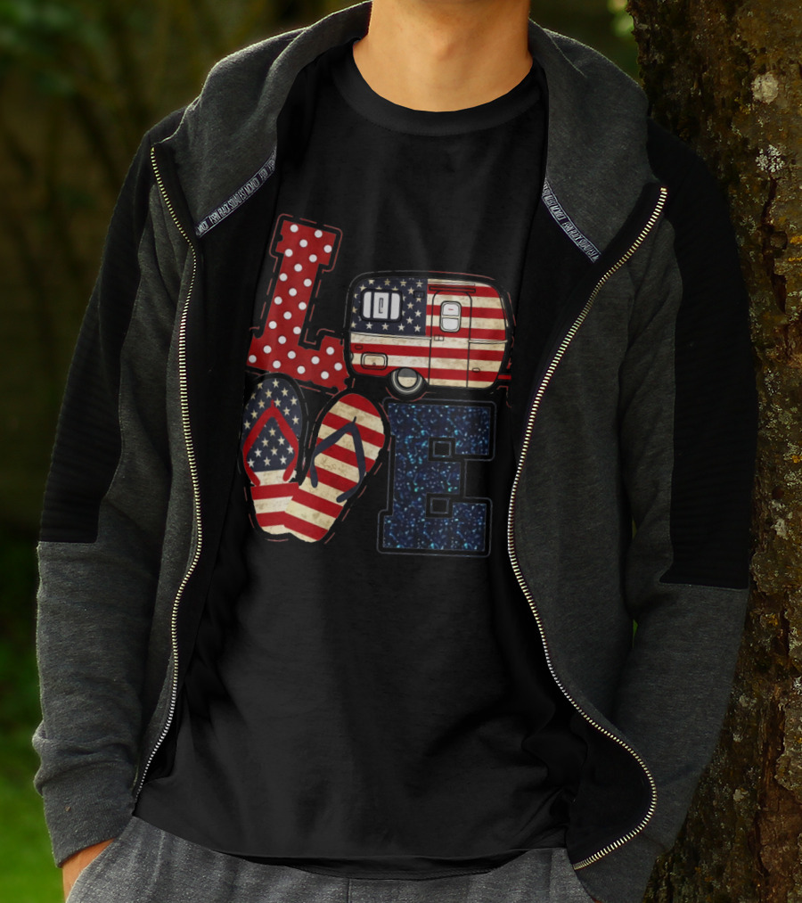 Love Bigfoot Camping USA Camper T-Shirt