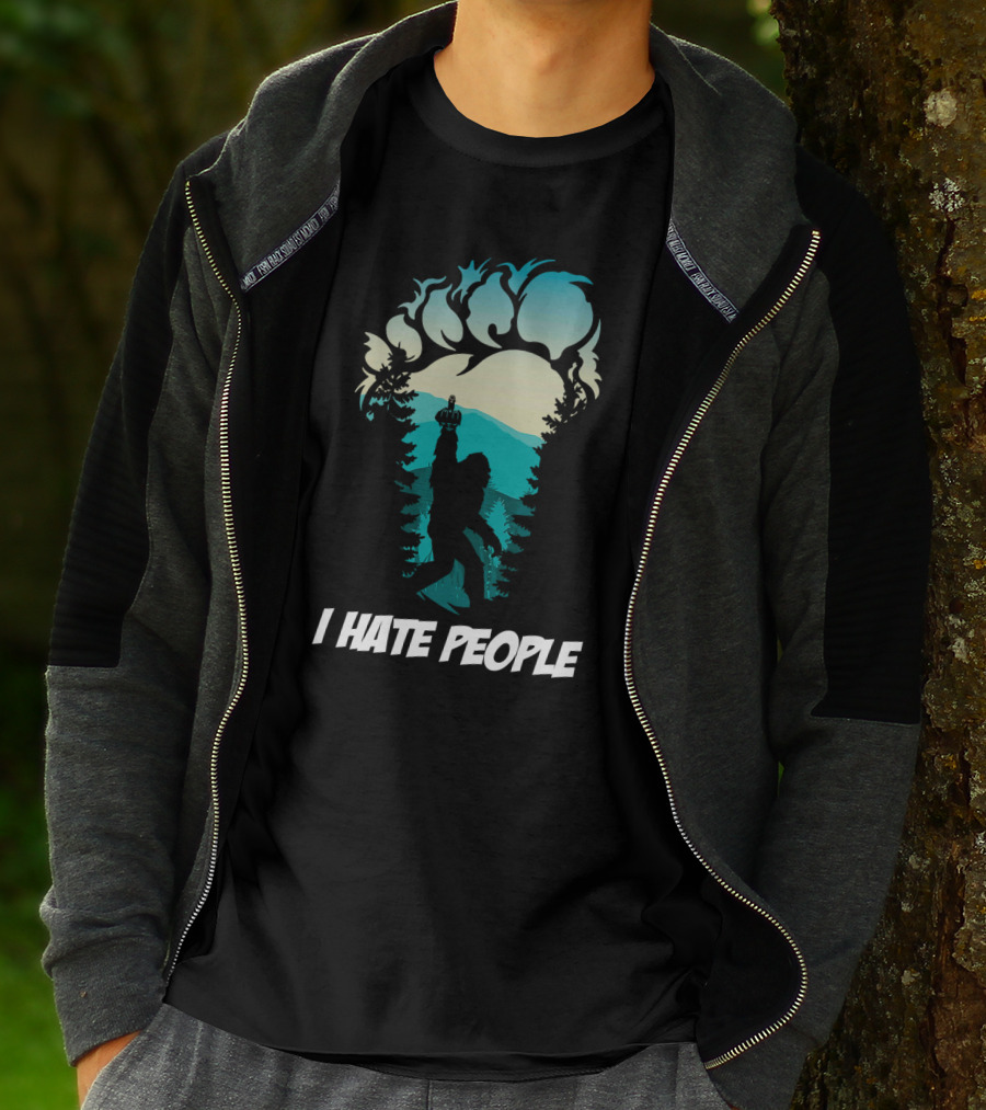 Bigfoot I Hate People Forest T-Shirt