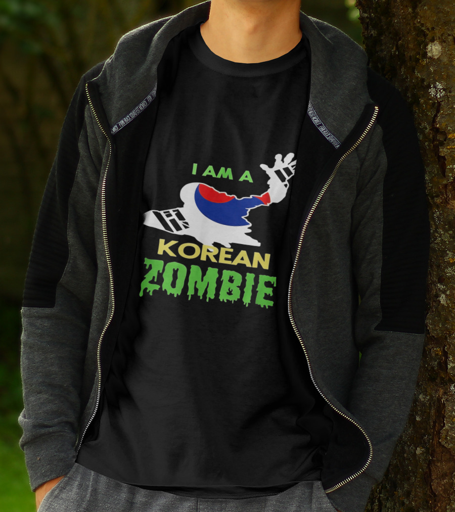 I Am A Korean Zombie Halloween Korean Flag Casual T-Shirt