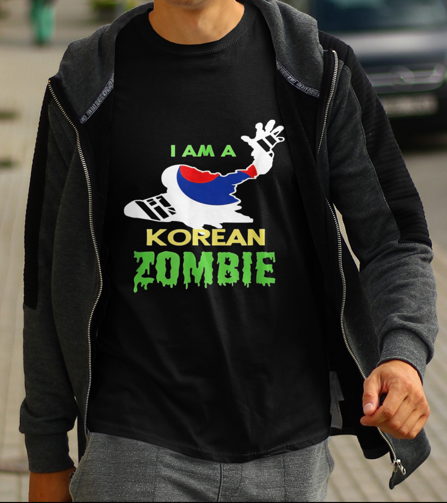 I Am A Korean Zombie Halloween Korean Flag Casual T-Shirt