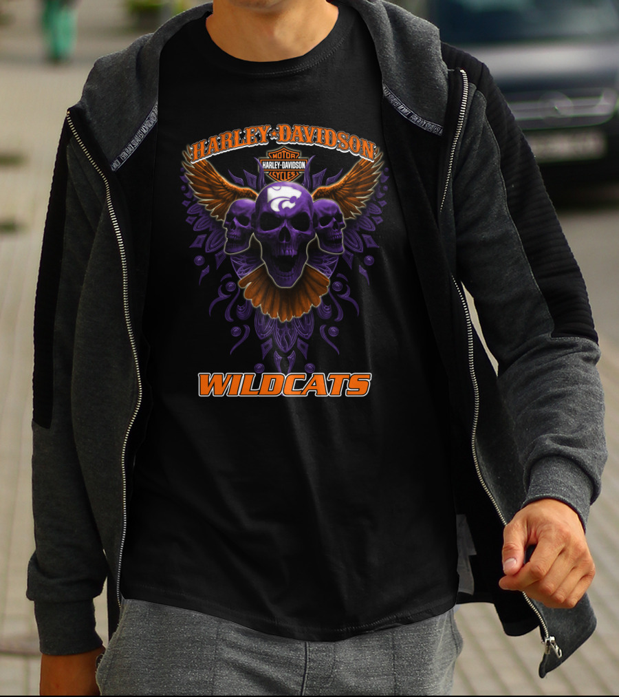 Harley Davidson Motorcycles Wildcats Kansas State T-Shirt