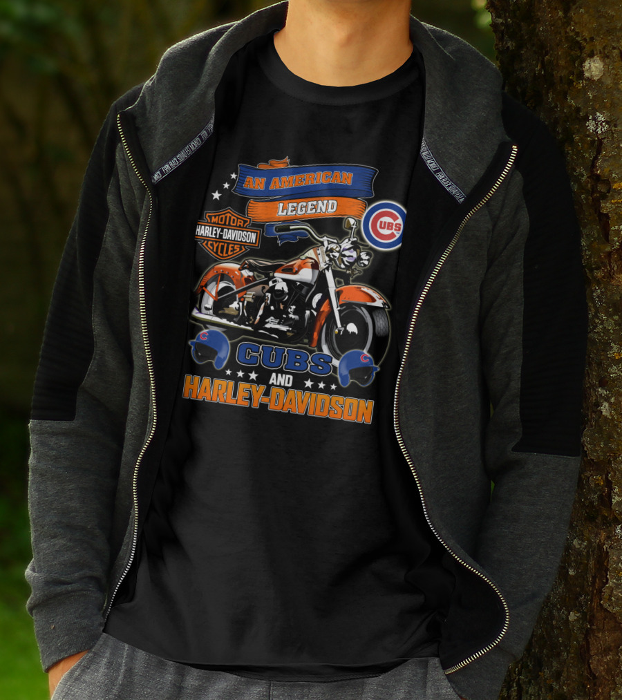 An American Legend Cubs And Harley Davidson T-Shirt