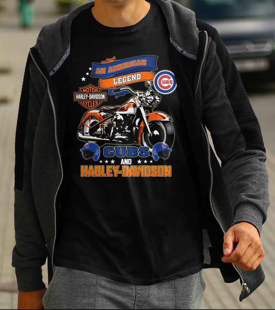 An American Legend Cubs And Harley Davidson T-Shirt