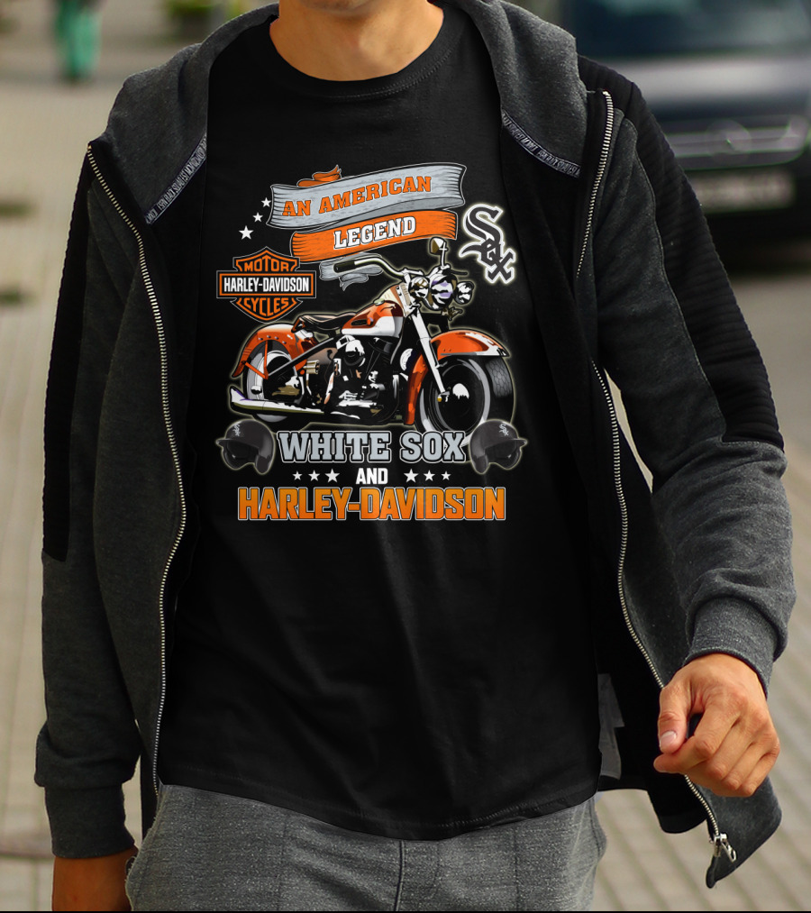 An American Legend White Sox And Harley Davidson T-Shirt