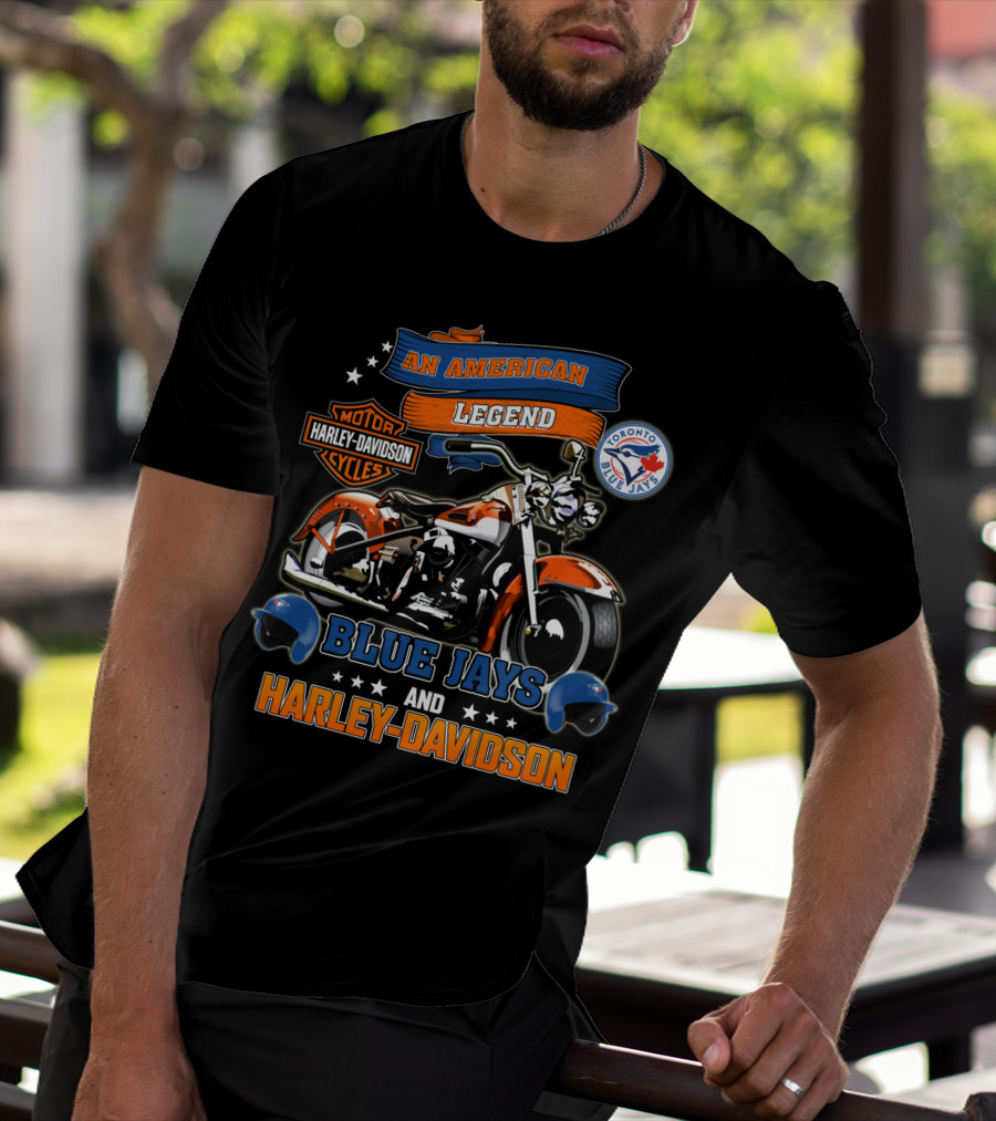 An American Legend Toronto Blue Jays Harley Davidson Cycles T-Shirt