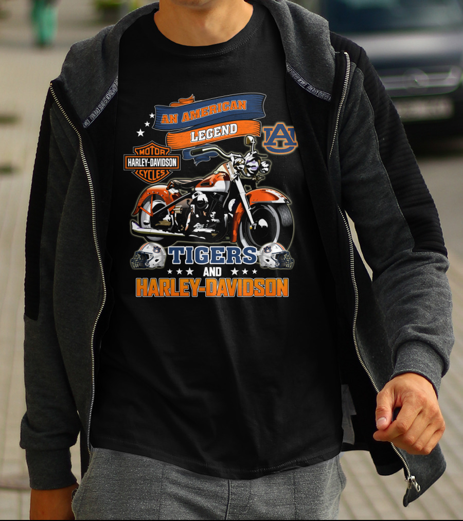 Auburn Tigers An American Legend Harley Davidson Motorcycles T-Shirt