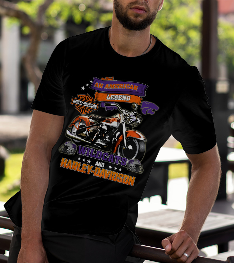 An American Legend Wildcats And Harley Davidson Motor Cycles T-Shirt