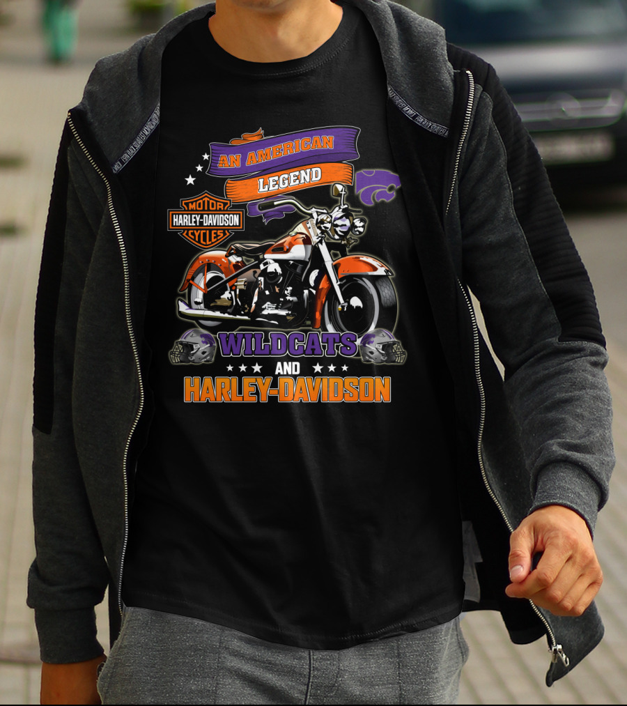 An American Legend Wildcats And Harley Davidson Motor Cycles T-Shirt