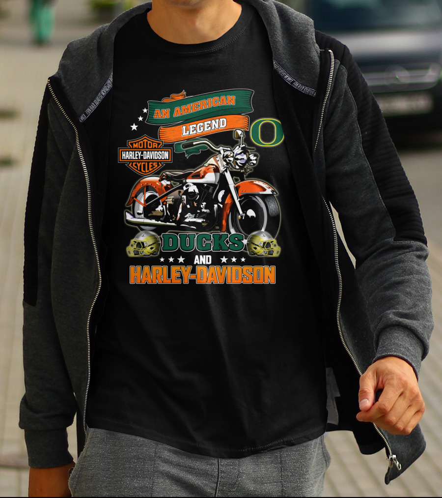 Oregon Ducks An American Legend Harley Davidson Motorcycle Cycles T-Shirt