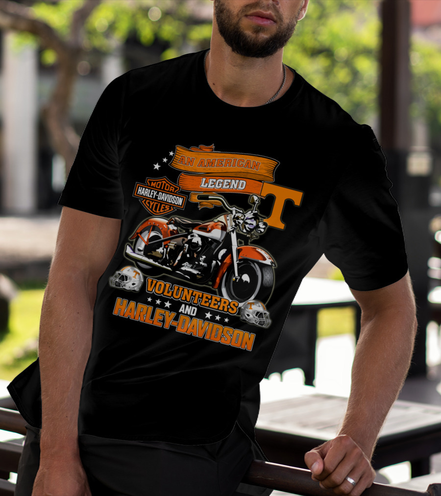 Tennessee Volunteers An American Legend Harley Davidson Volunteers And Harley Davidson T-Shirt