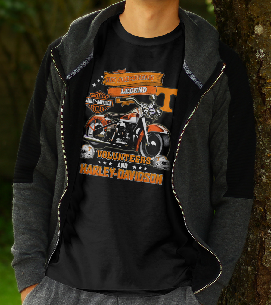 Tennessee Volunteers An American Legend Harley Davidson Volunteers And Harley Davidson T-Shirt
