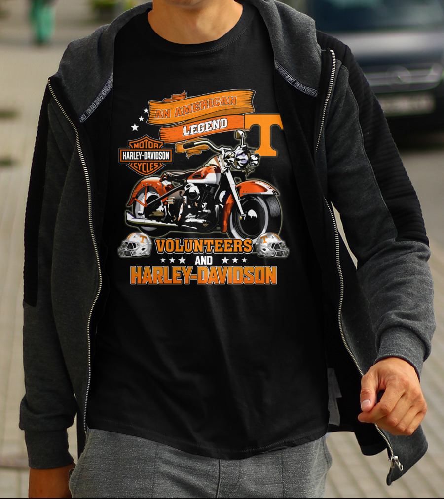 Tennessee Volunteers An American Legend Harley Davidson Volunteers And Harley Davidson T-Shirt