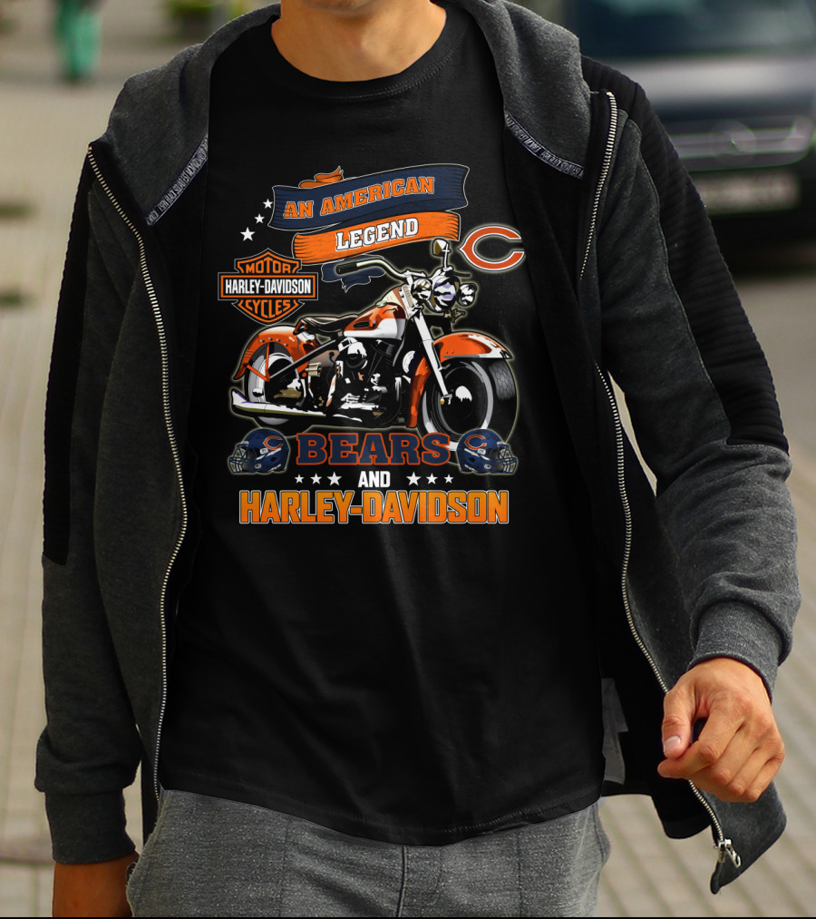 An American Legend Bears And Harley Davidson T-Shirt