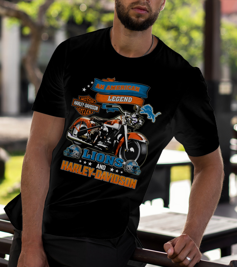 An American Legend Lions And Harley Davidson Motor Harley Davidson Cycles T-Shirt