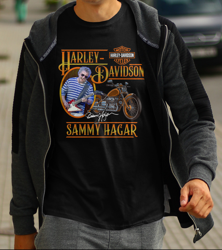 Harley Davidson Sammy Hagar Motor Cycles Signature Guitar Motorcycle T-Shirt