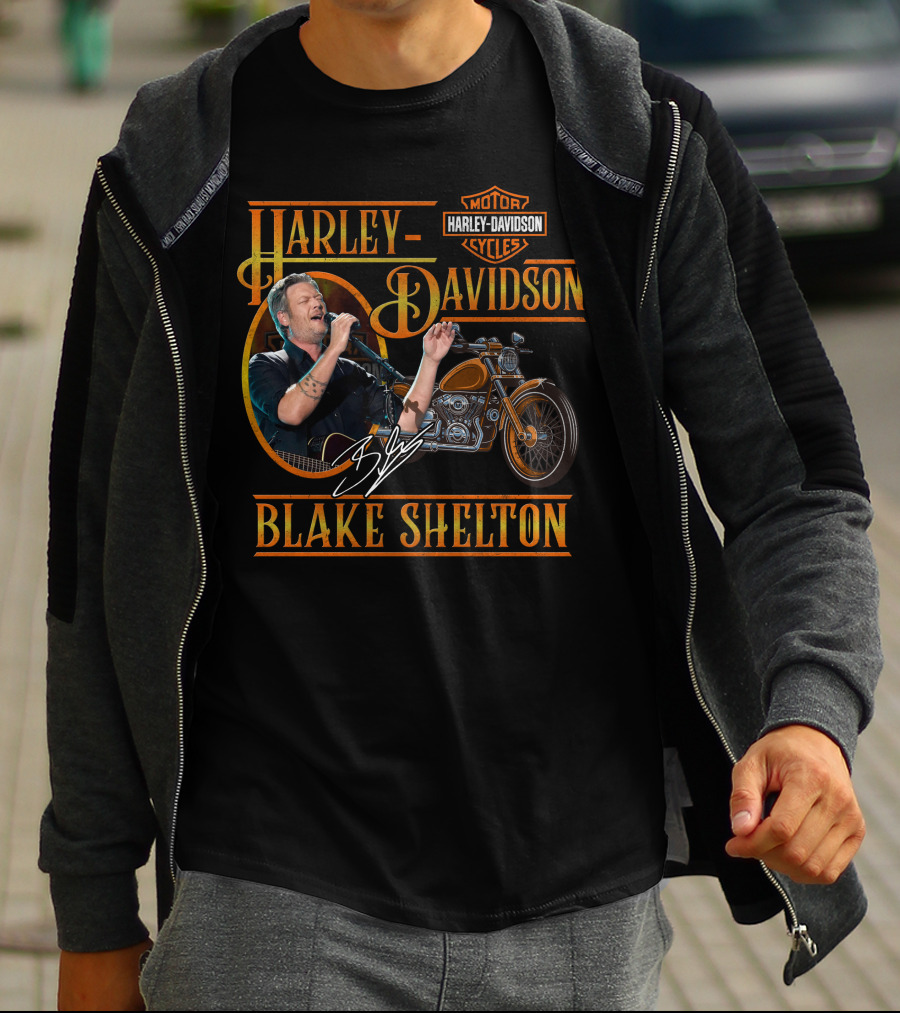 Harley Davidson Blake Shelton Motorcycle Music Collaboration T-Shirt