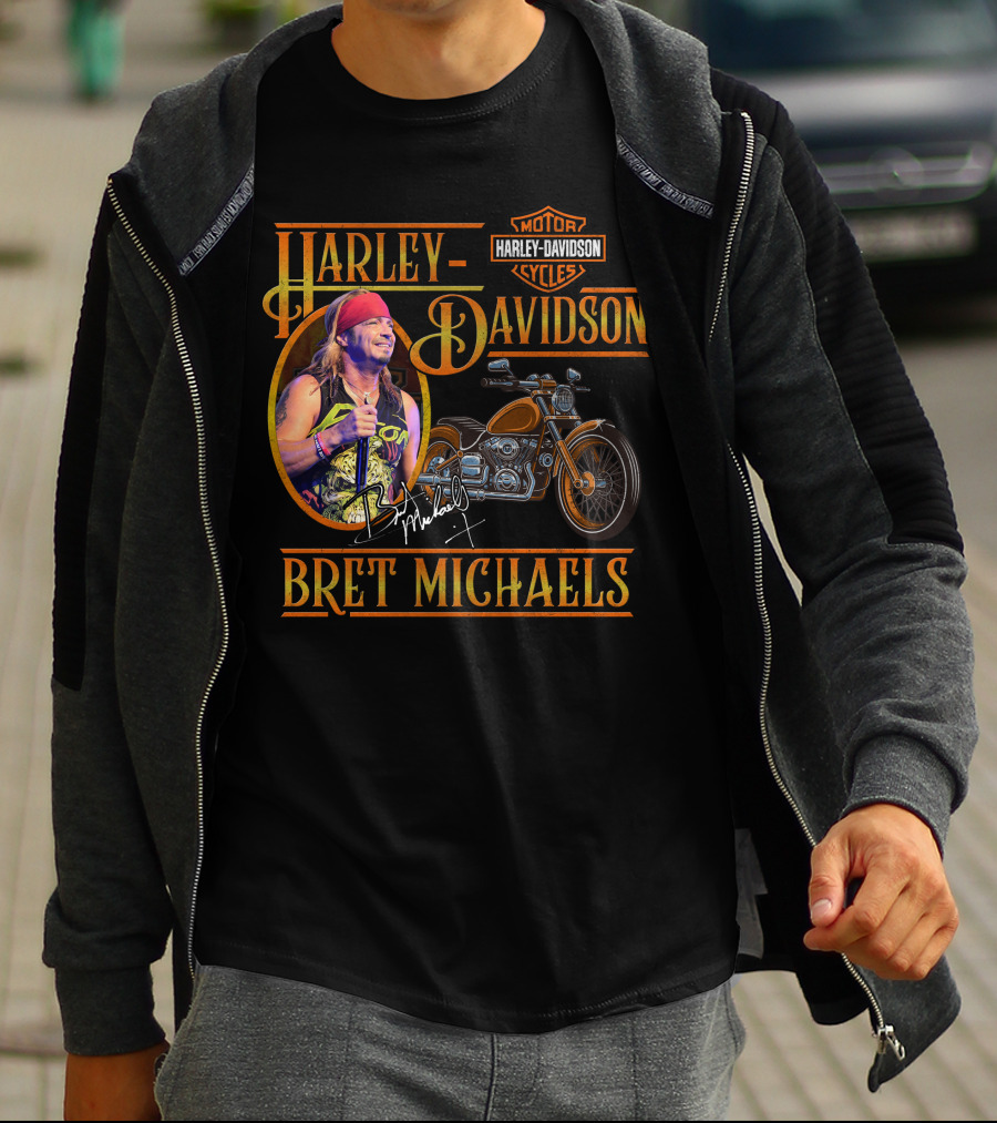 Harley Davidson Motor Cycles Bret Michaels T-Shirt