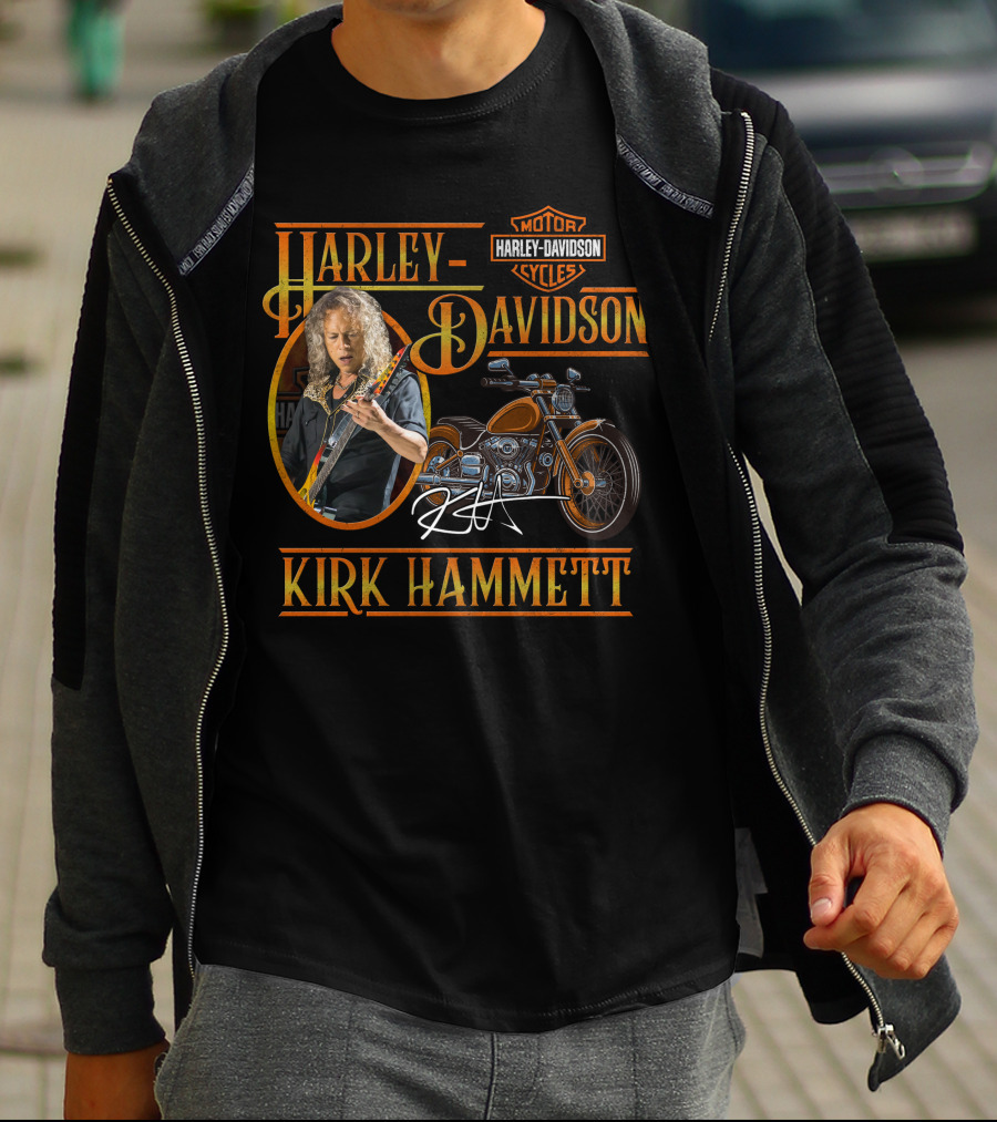 Harley Davidson Kirk Hammett Motorcycles Classic Signature Edition T-Shirt