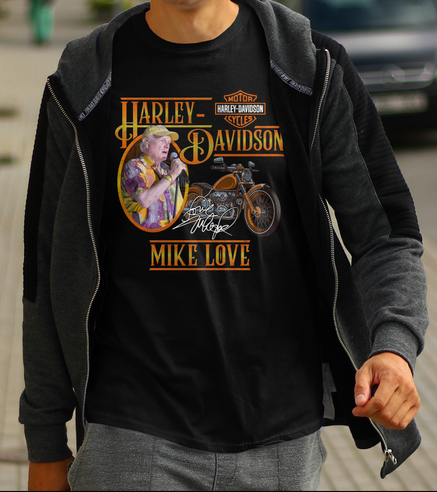 Harley Davidson Motor Cycles Mike Love Signature T-Shirt
