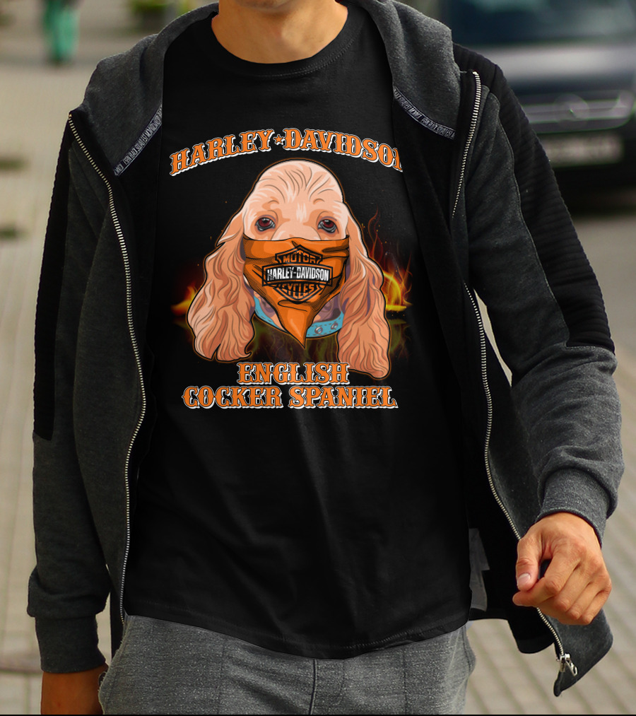 Harley Davidson English Cocker Spaniel Motorcycles T-Shirt