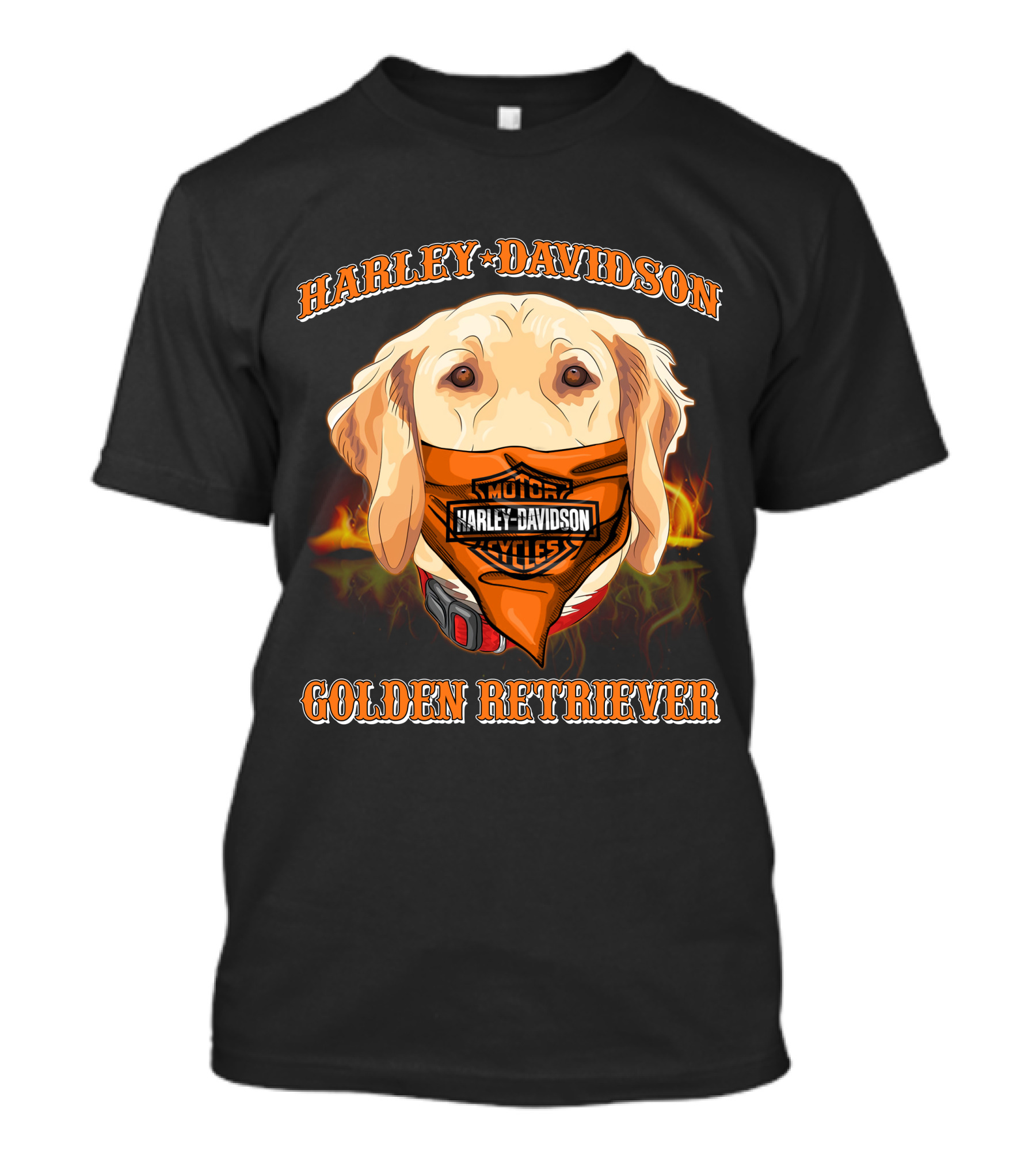 Harley Davidson Golden Retriever Bandana T-Shirt