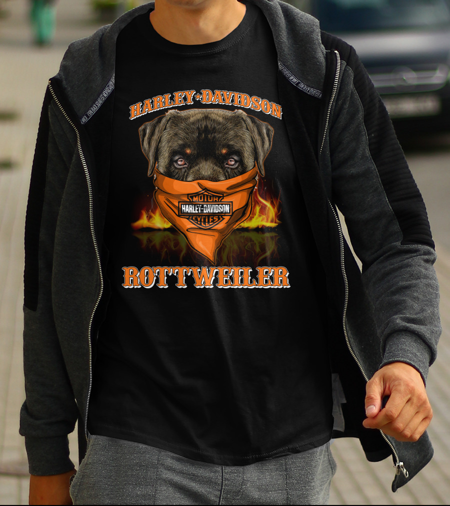 Harley Davidson Motor Cycles Rottweiler T-Shirt