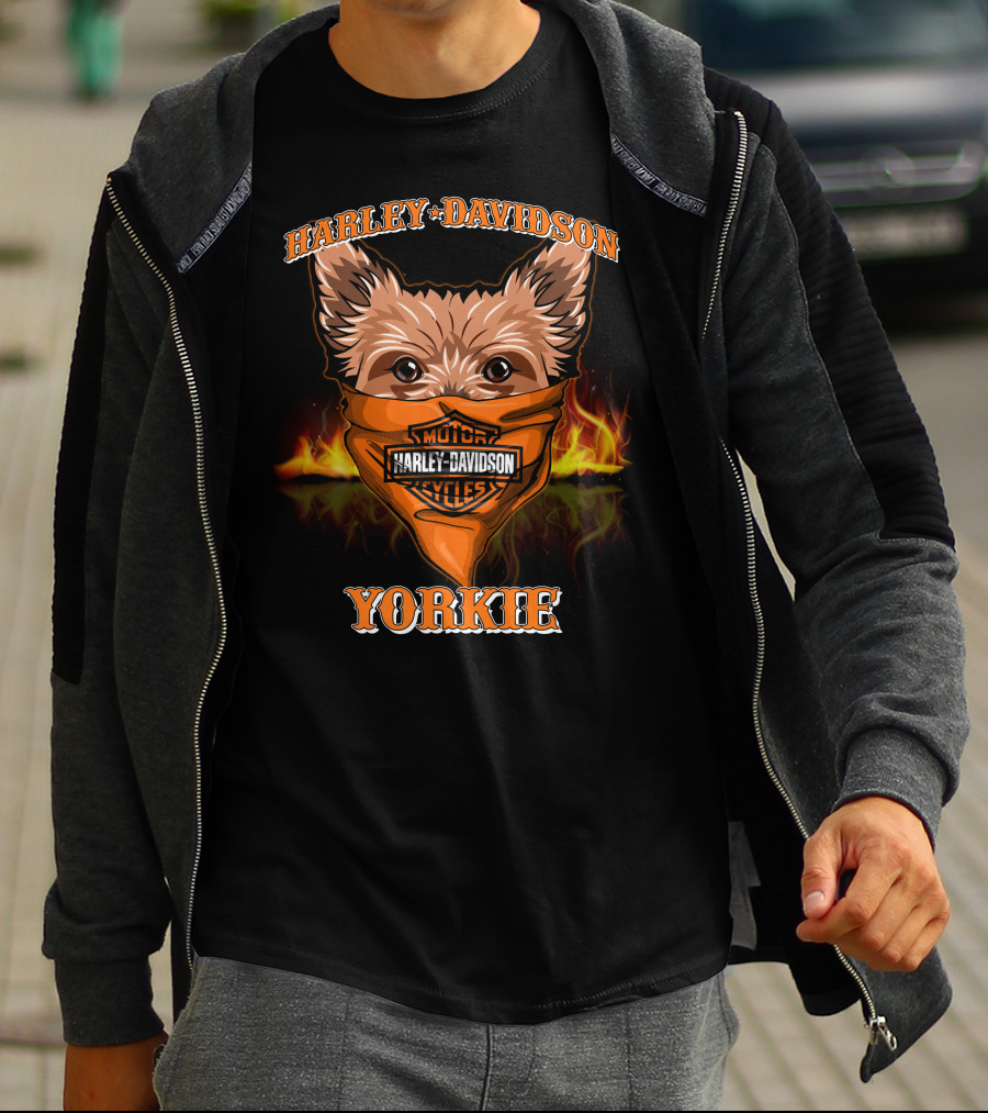 Harley Davidson Yorkie Motorcycles T-Shirt