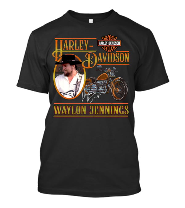 Waylon Jennings Harley Davidson Motor Cycles T-Shirt