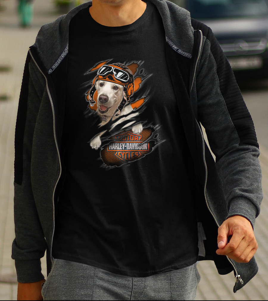 Labrador Retriever Harley Davidson Motor Cycles T-Shirt