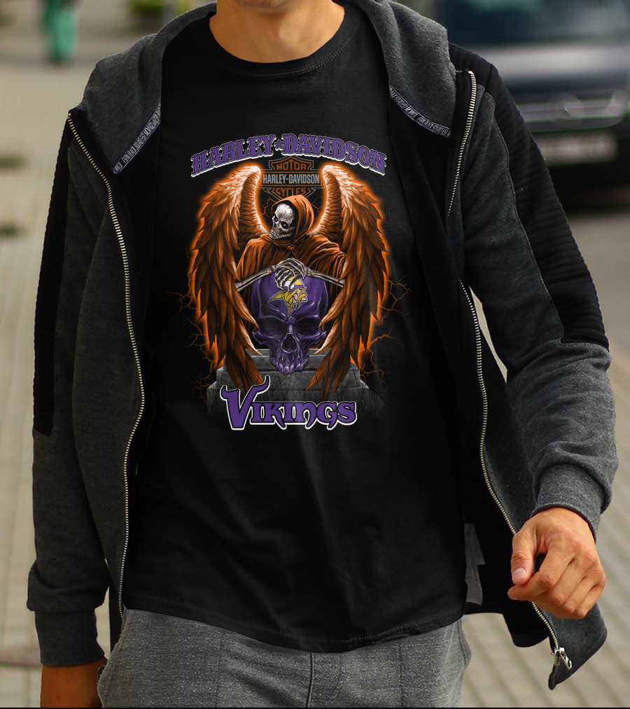 Harley Davidson Motorcycles Minnesota Vikings T-Shirt