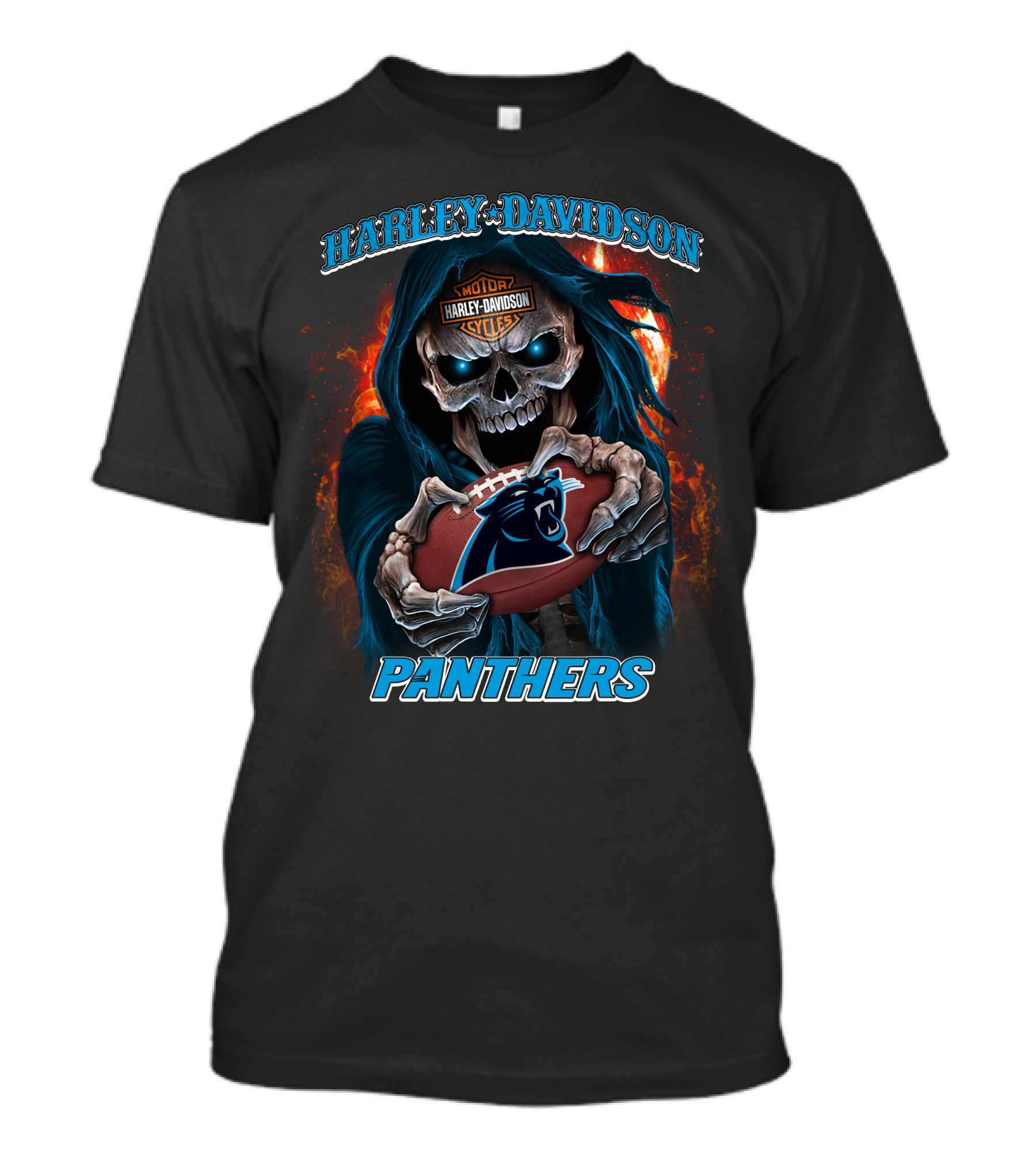 Harley Davidson Carolina Panthers Skull T-Shirt