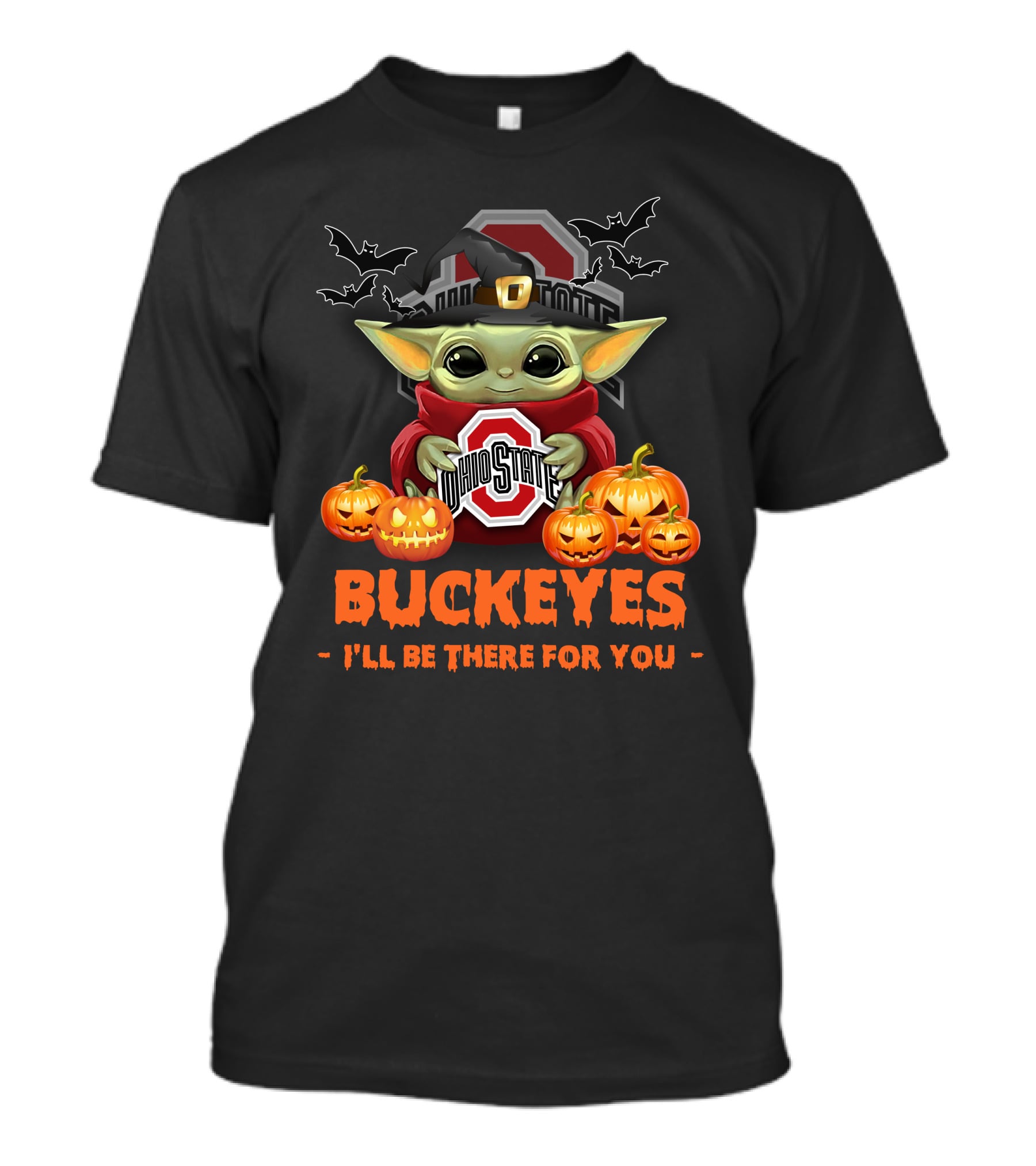 Ohio State Buckeyes Baby Yoda Halloween I'll Be There For You T-Shirt