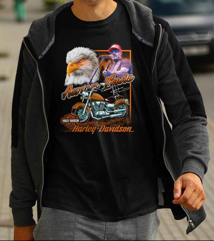 Aaron Lewis Harley Davidson Motorcycle Eagle T-Shirt