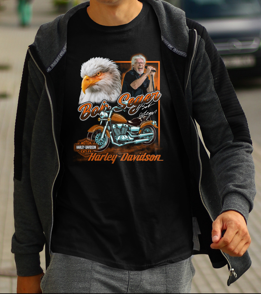 Bob Seger Harley Davidson Eagle And Motorcycle T-Shirt