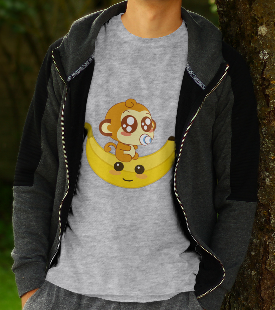 Monkey Baby Banana Kawaii T-Shirt