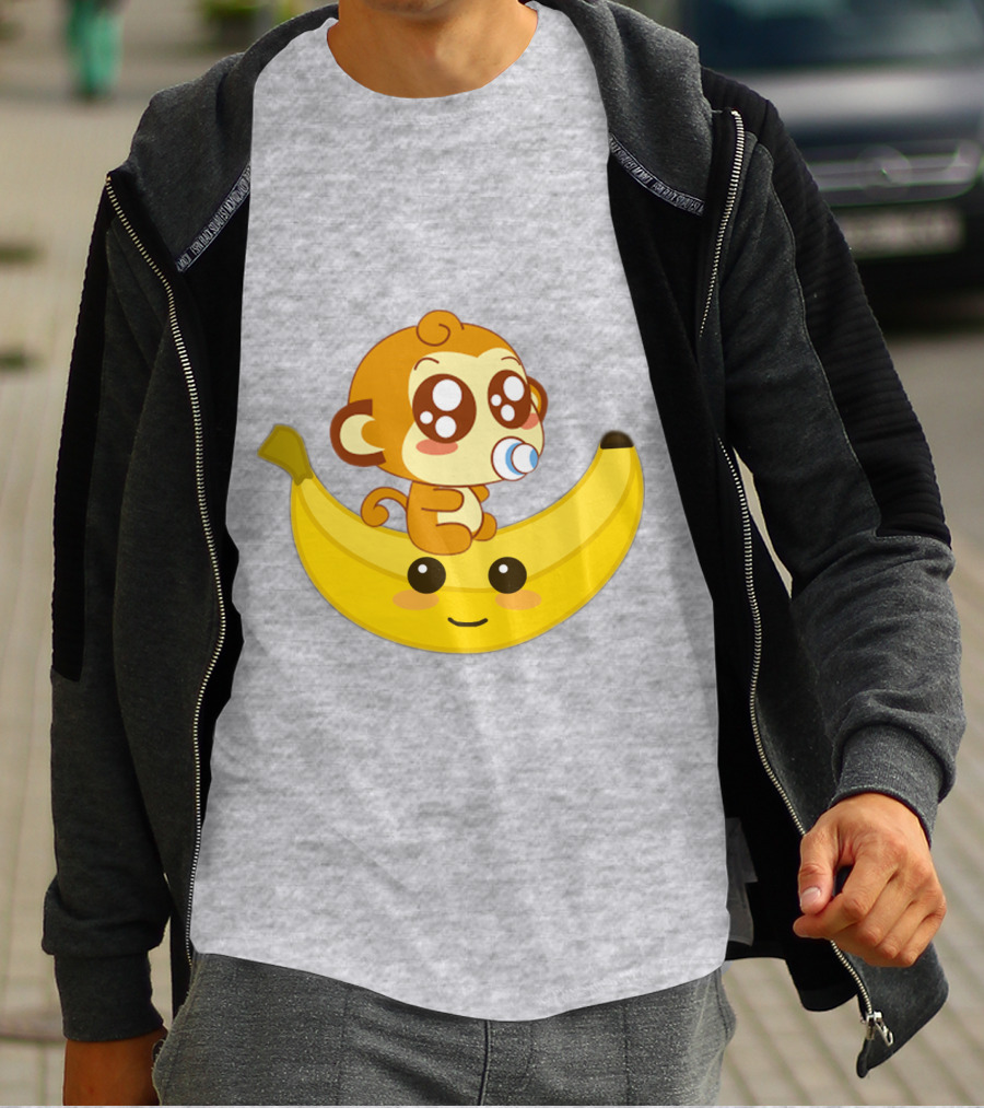Monkey Baby Banana Kawaii T-Shirt